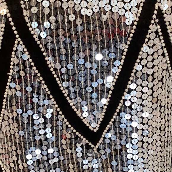 Joseph Le Bon Silk Sequin pearls. showstopper Blouse.Size Small vintage - Picture 3 of 10